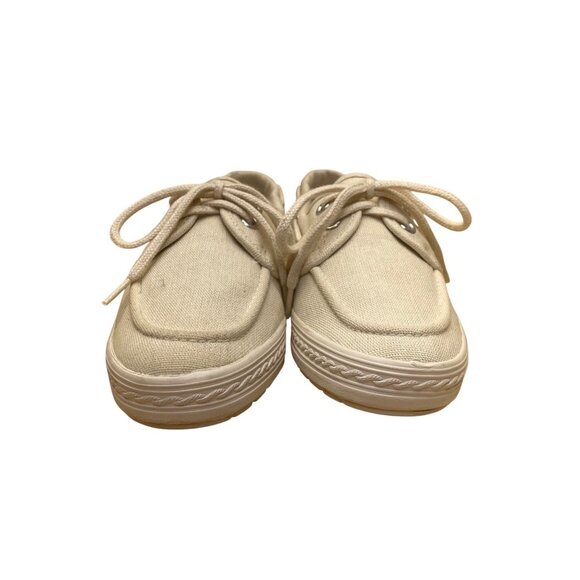 Keds Women’s Ivory Canvas Nautical Lace-Up Casual Top Siders Boat Shoes Size 5 - Picture 2 of 8